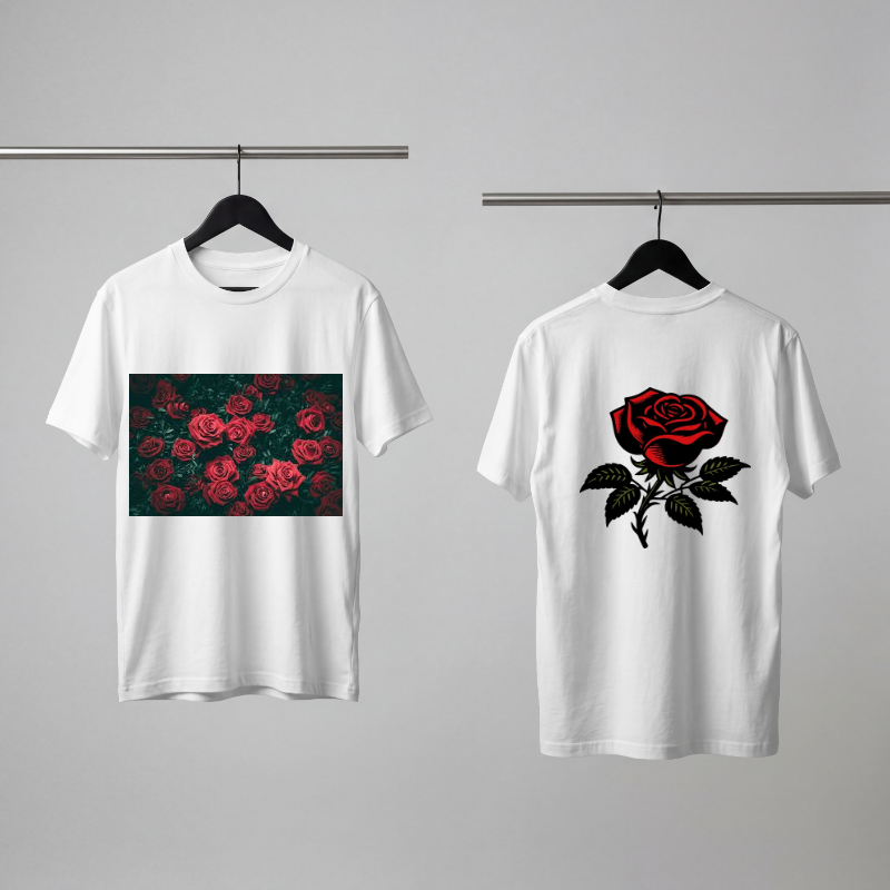Roses White Graphic T shirt