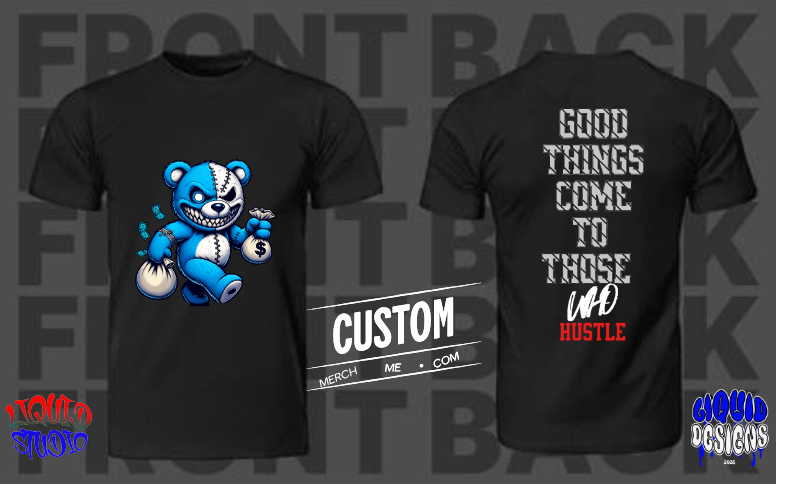 Hustle (Black T shirt ) V1