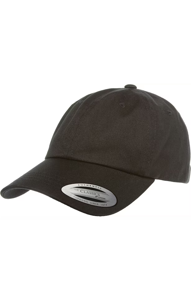 Custom Low-Profile Cotton Twill Dad Cap - Black (Design Your Own)