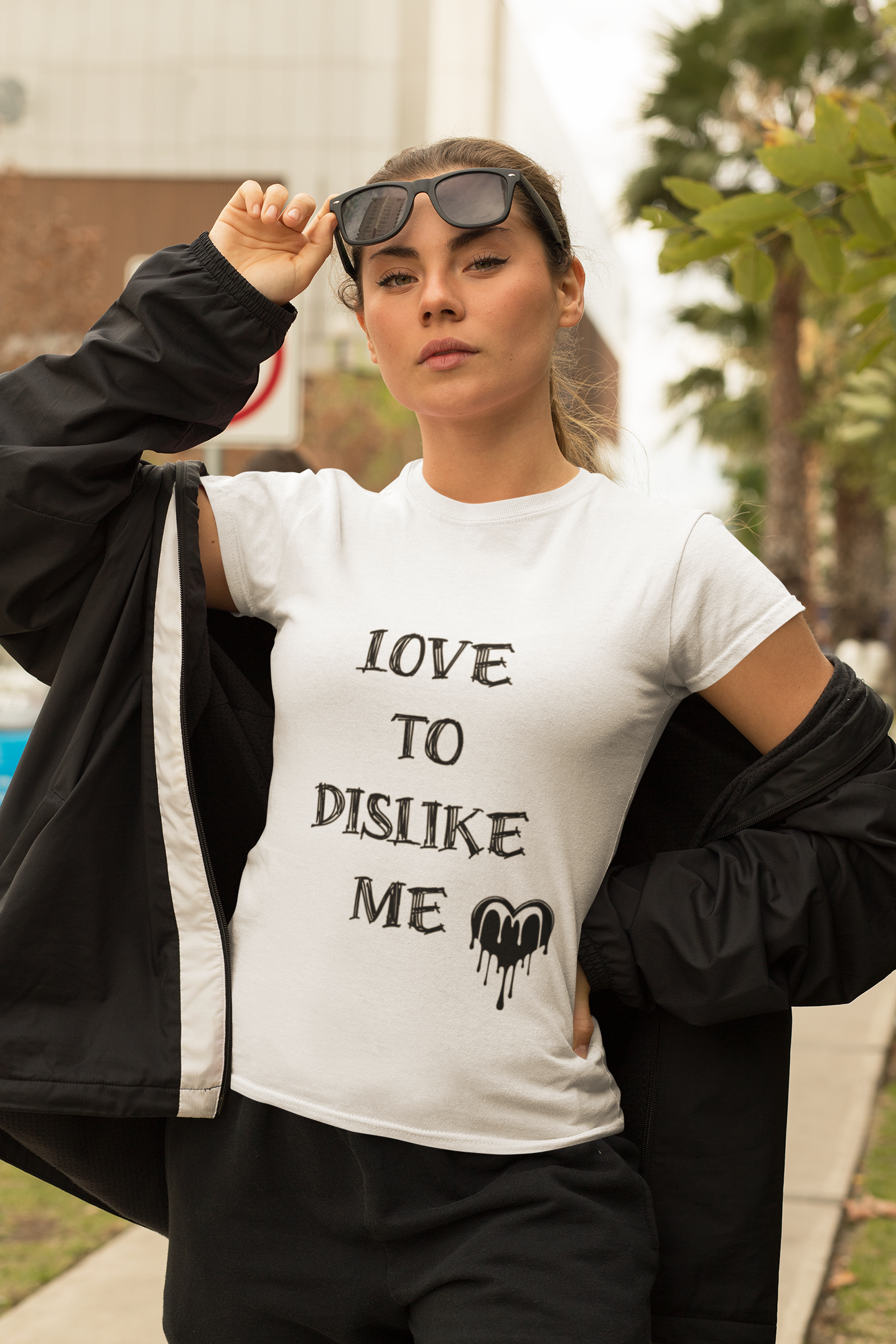 Love To Dislike Me Graphic T-Shirt Short Sleeve